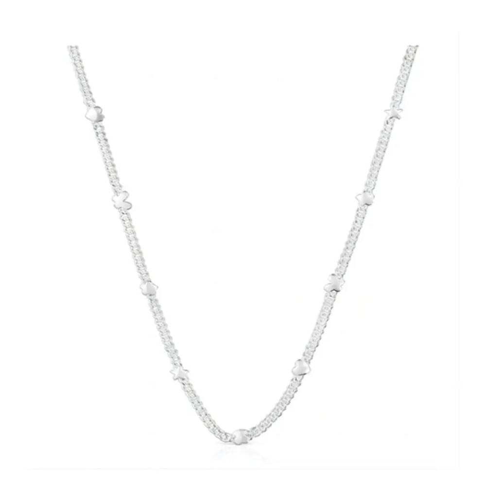 Tous Balls Beaded 925 Silver Sparkling Clavicle Chain Choker Long Necklace